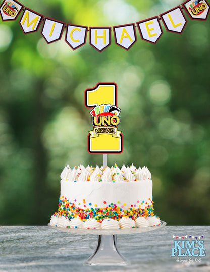 1st Birthday Uno Cake Topper