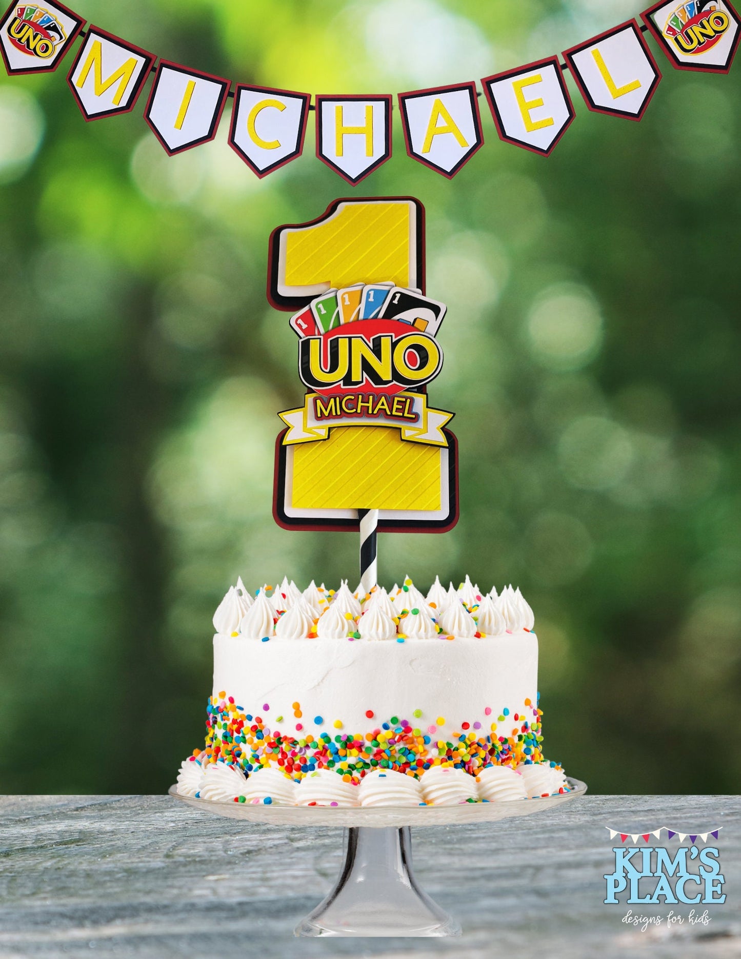 1st Birthday Uno Cake Topper