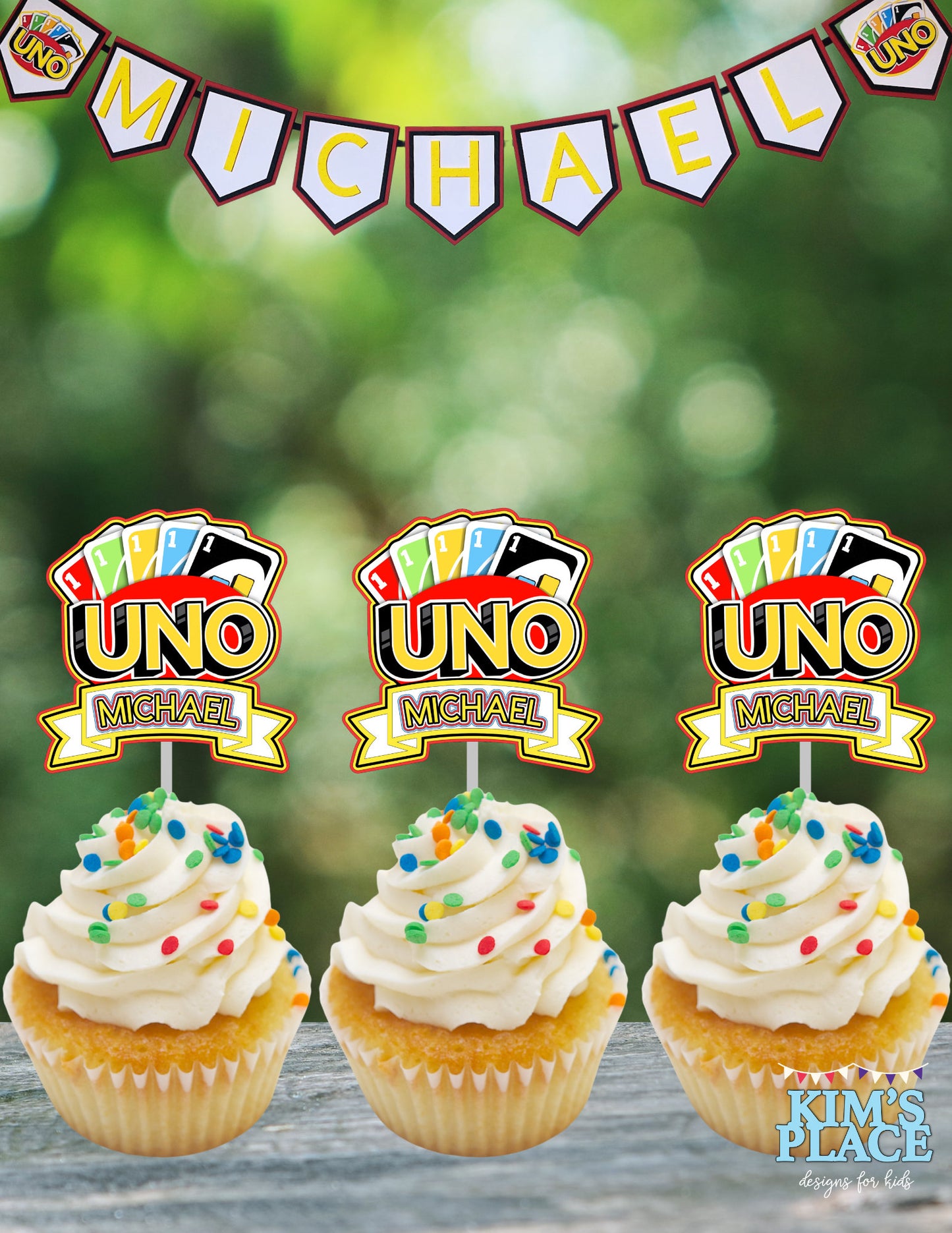 UNO Theme Cake/Cupcake Toppers